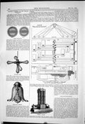 Antique Old Print 1884 Electric Lighting Edison Swan Five-Light Star Pendant