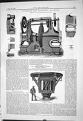 Antique Print Punching Shearing Machine Davis Primrose Leith 1884 Turntable