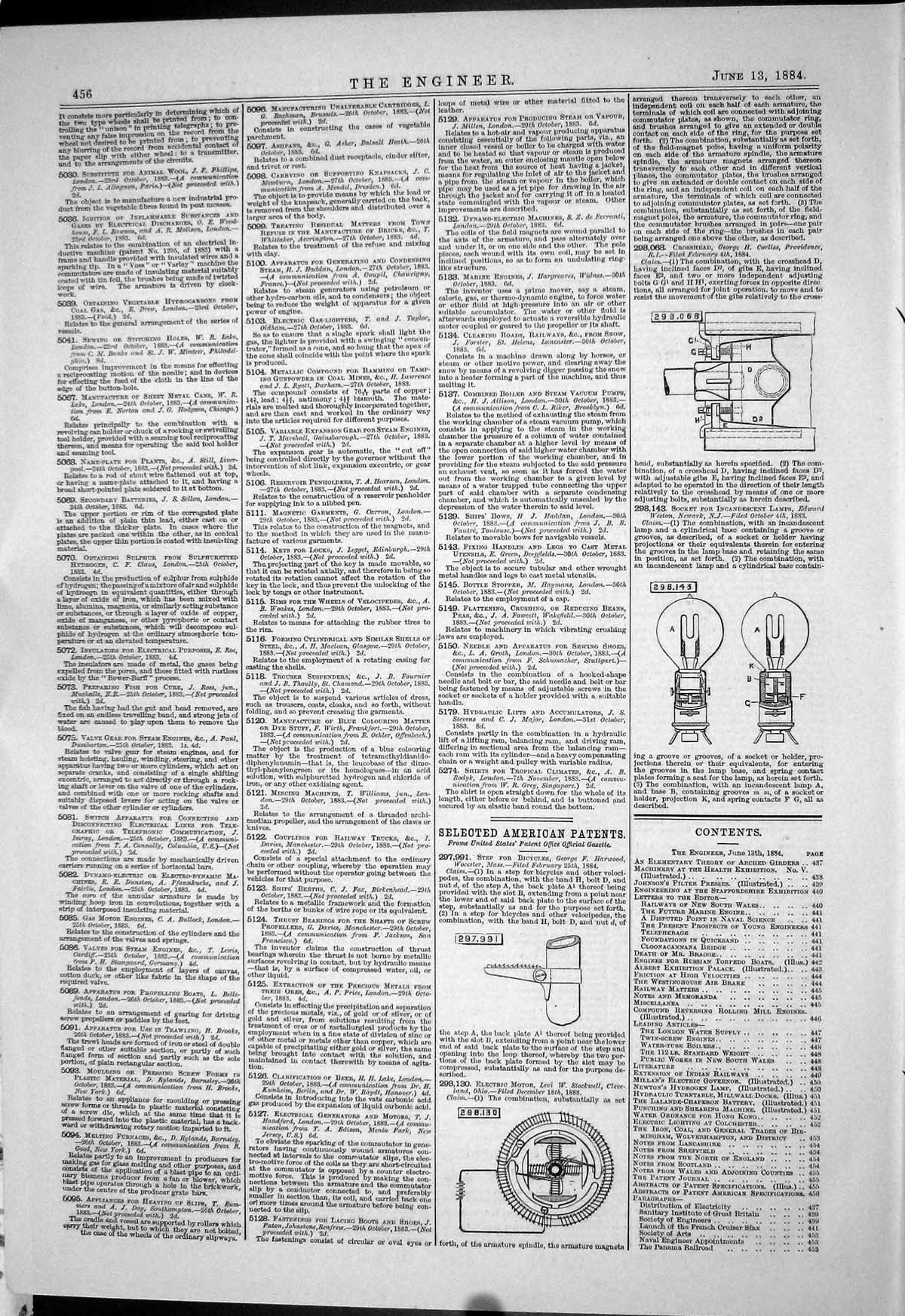 Old Engineering 1884 American Patents Harwood Stockwell Corliss Westo Victorian