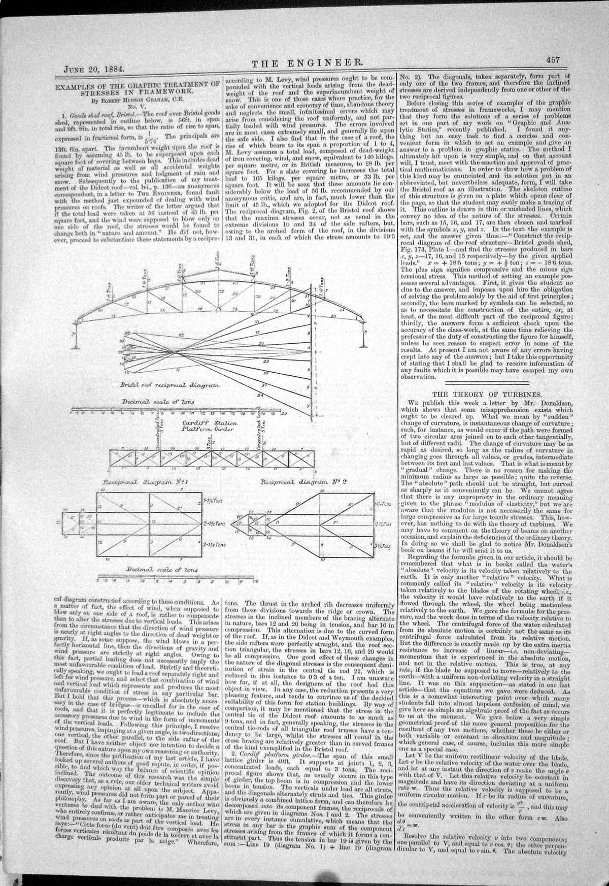 Old Engineering 1884 Examples Graphic Treatment Stresses Framework Gr Victorian