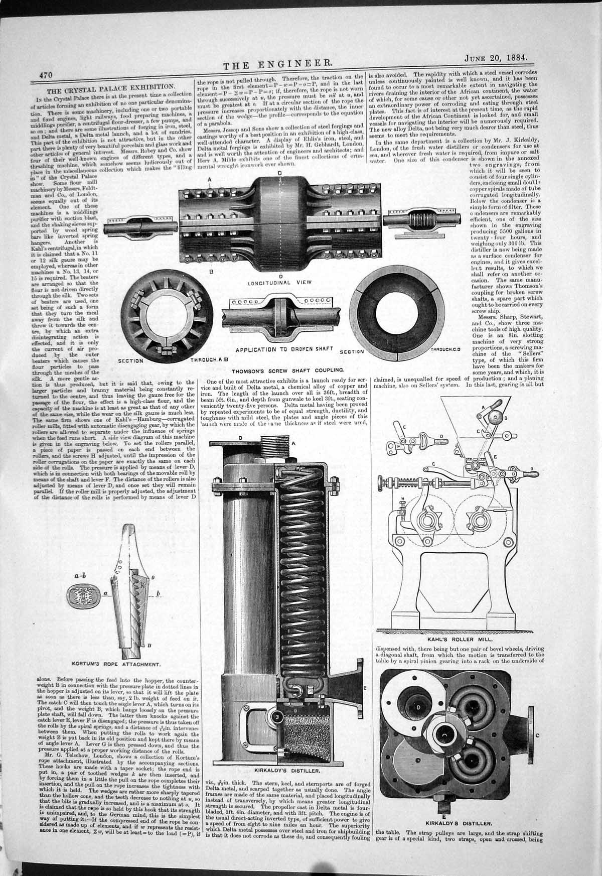 Old 1884 Thomson Screw Shaft Coupling Kirkaldy Distiller Kahl Kortum Victorian