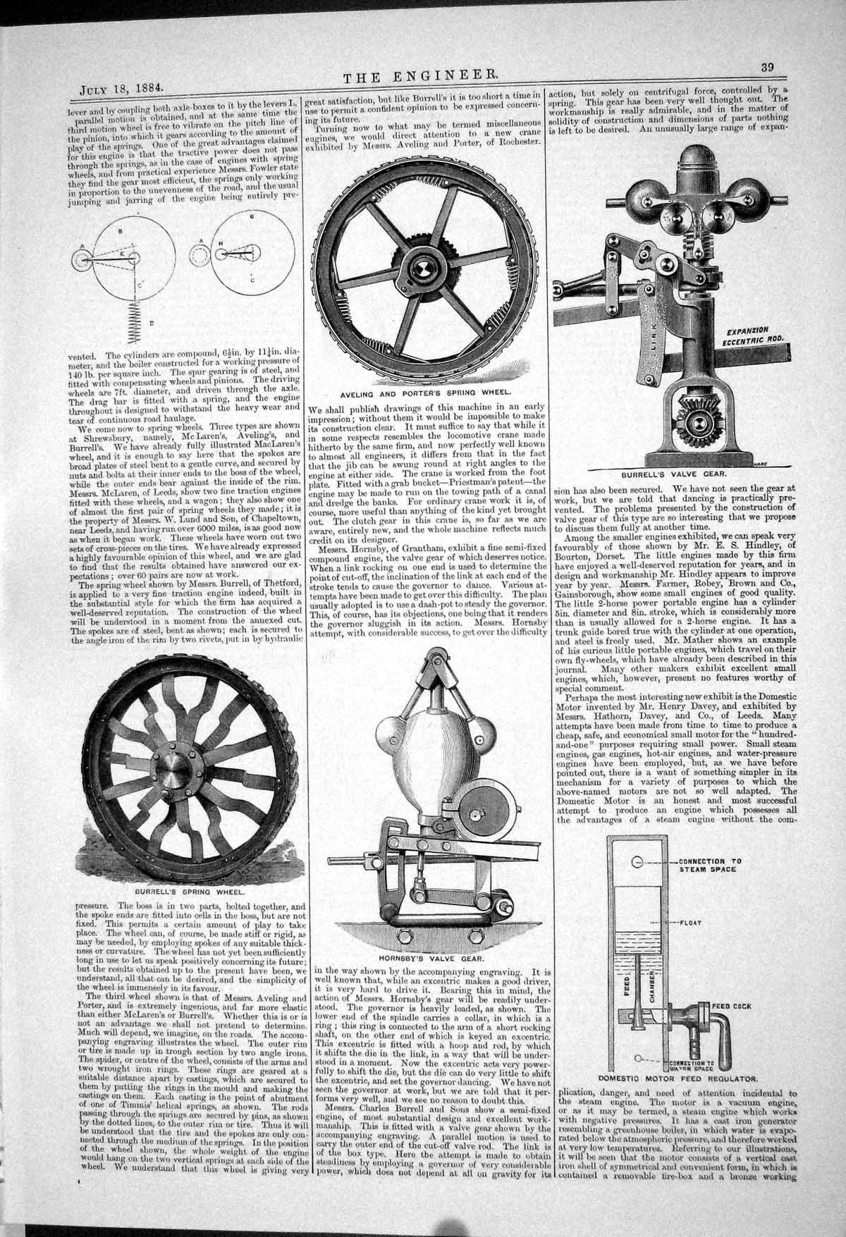 Old Spring Wheel Valve Gear Dredger Domestic Motor Burrell Hornsby 18 19th