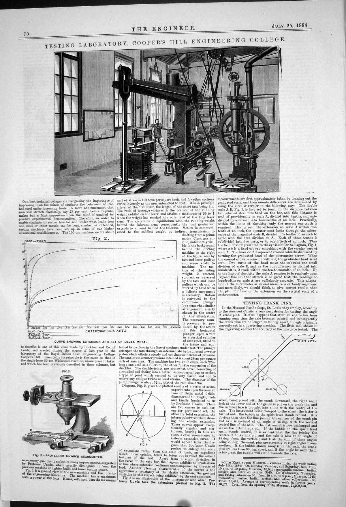 Old *6286 Testing Laboratory Cooper Hill College Unwin Micrometer Cra