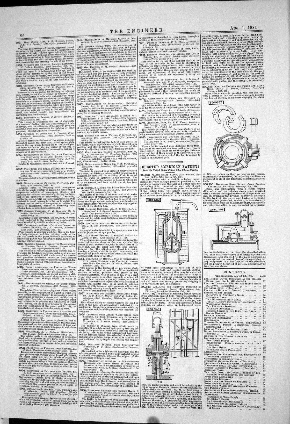 Old *6072 American Patents Water-Cooled Valve Hanlon Balanced Slide