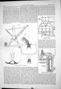Old Print Movable Crane Cardiff Docks Caisson Bute Pumping Machinery 1883 19th