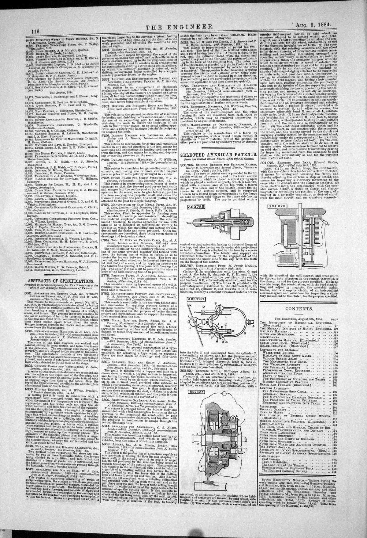 Old American Patents Spindle Bearing Mccracken Hamer Electric Motor