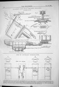 Antique Print Railway Road Bridge Cologne Gothard Telegraphs St. 1883 Plan 19th
