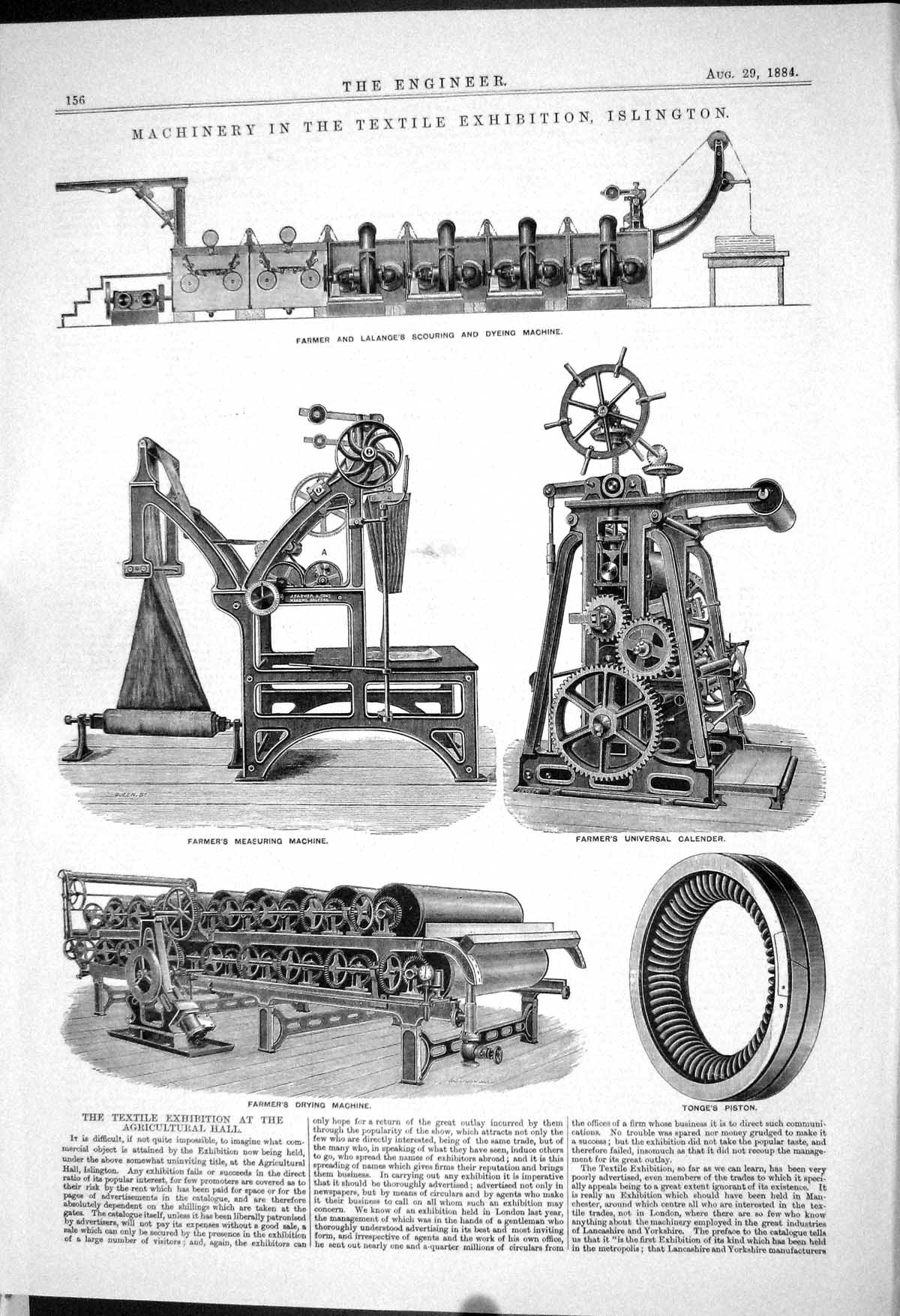 Old *6212 Machinery Textile Exhibition Islington Farmers Drying Measu