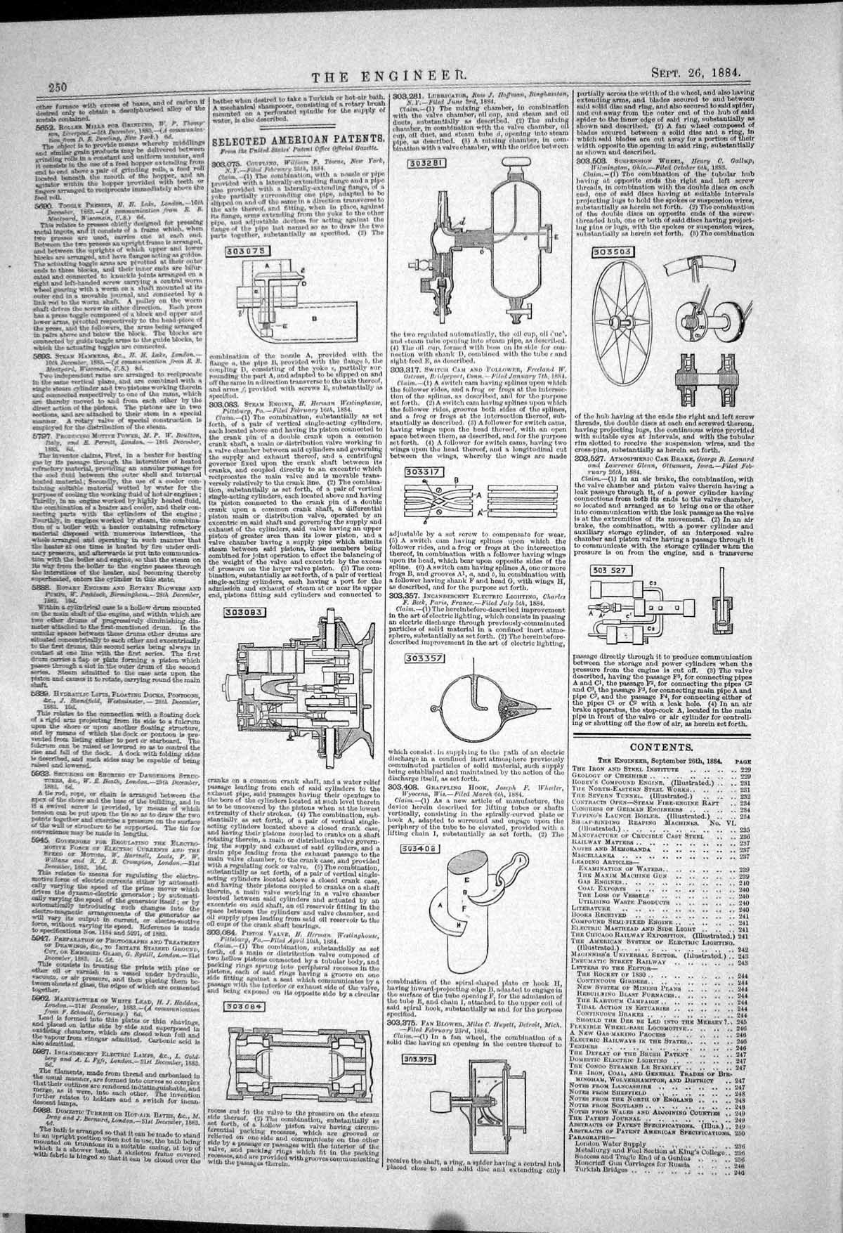 Old *6060 American Patents Coupling Towne Steam Engine Westinghouse