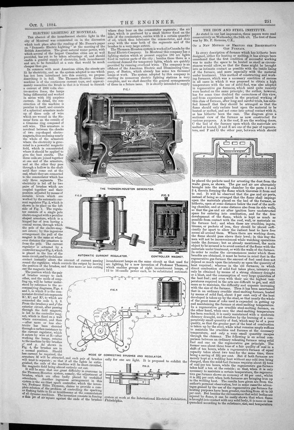 Old *6294 Thomson-Houston Generator Iiron Steel Institute 1883 Magnet
