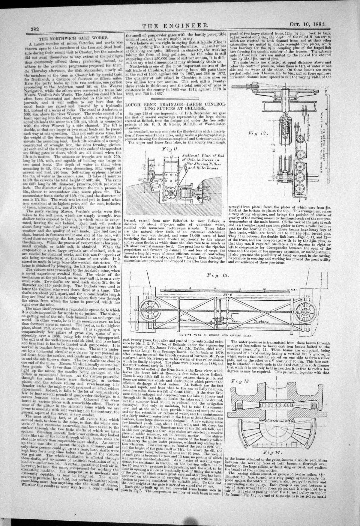 Old *6236 Northwich Salt Works 1883 Lough Erne Drainage Belleek Plan