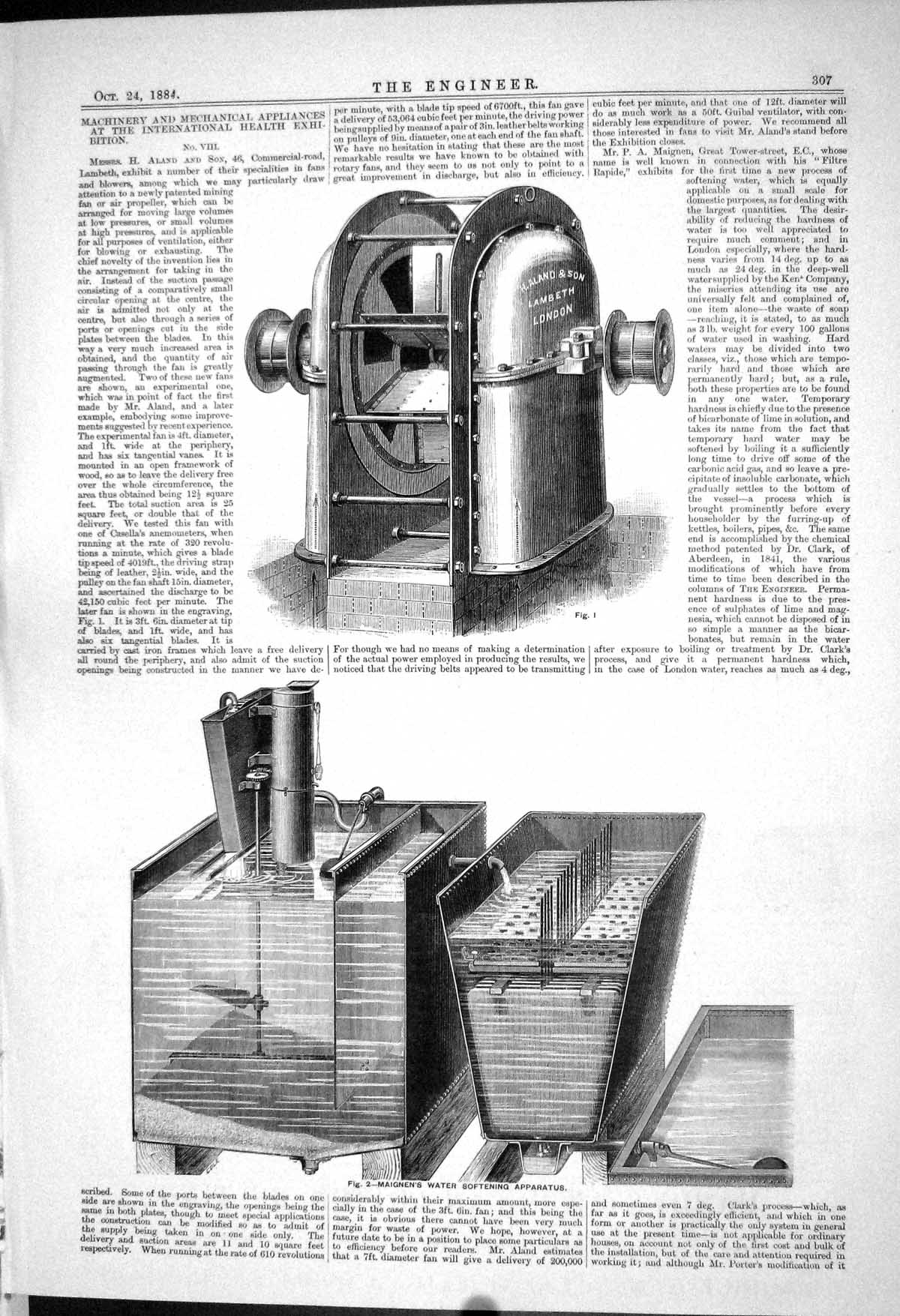 Old *6124 1883 International Health Exhibition Maignen Water Softenin