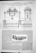 Old Print Crane Abouchoff Steel Works 150-Ton Easton Anderson 1883 Halpin
