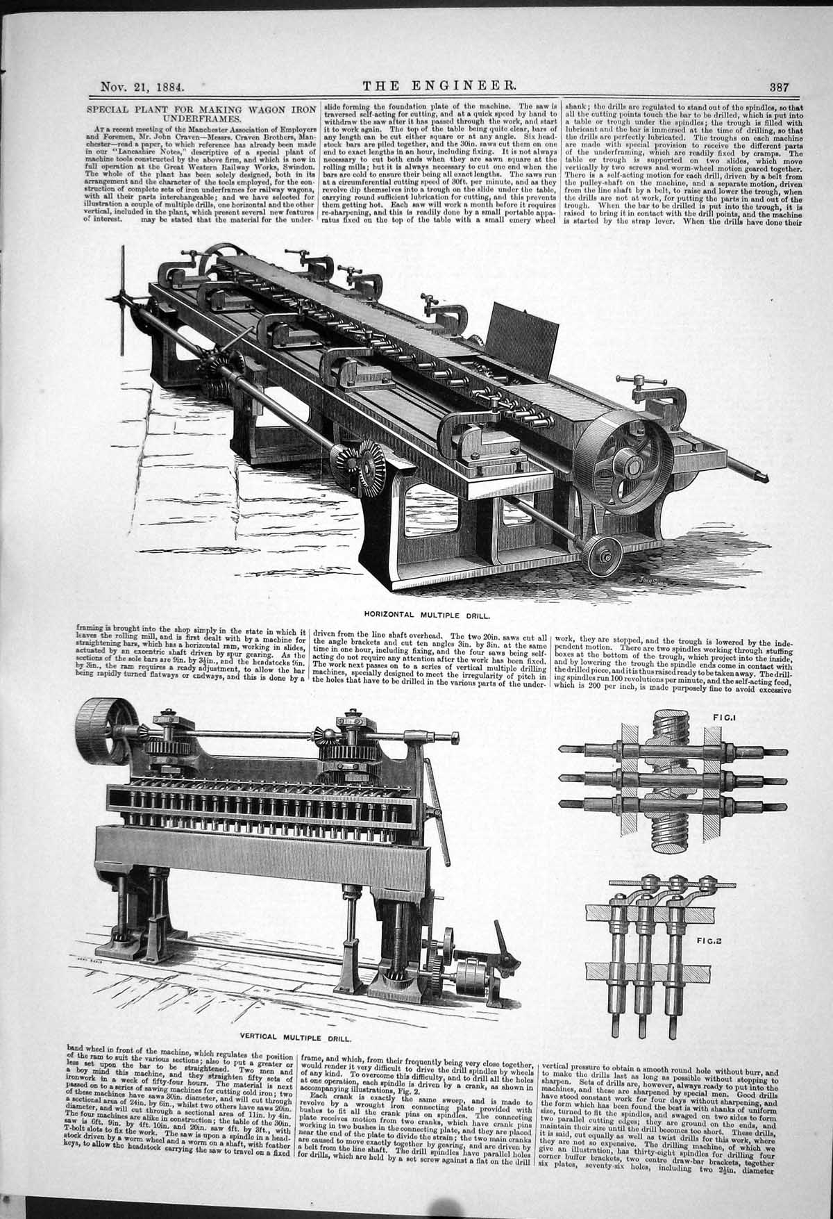 Old *6232 Multiple Drill Forth Bridge Baker Wagon Iron Underframes 18