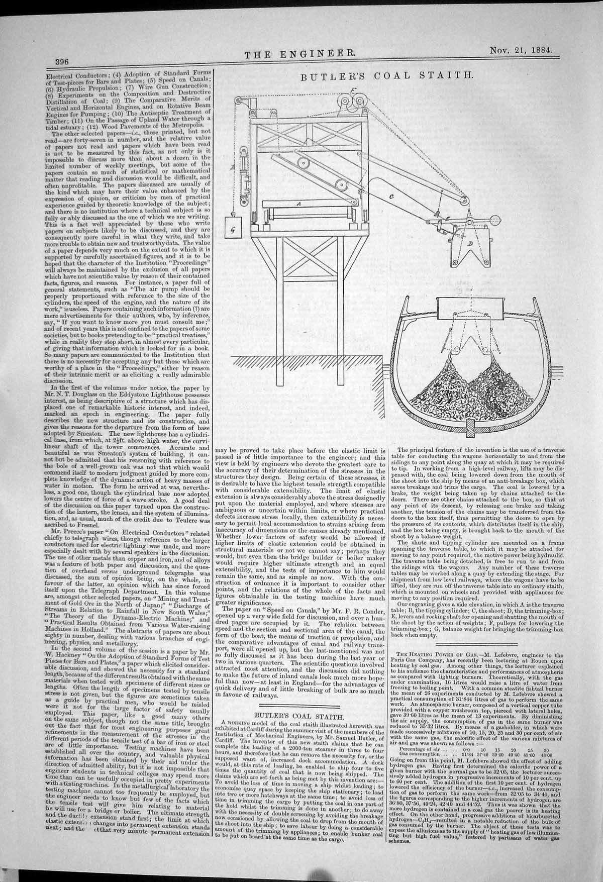 Old Print *6138 Engineering Butlers Coal Staith 1883 Illustration Samuel