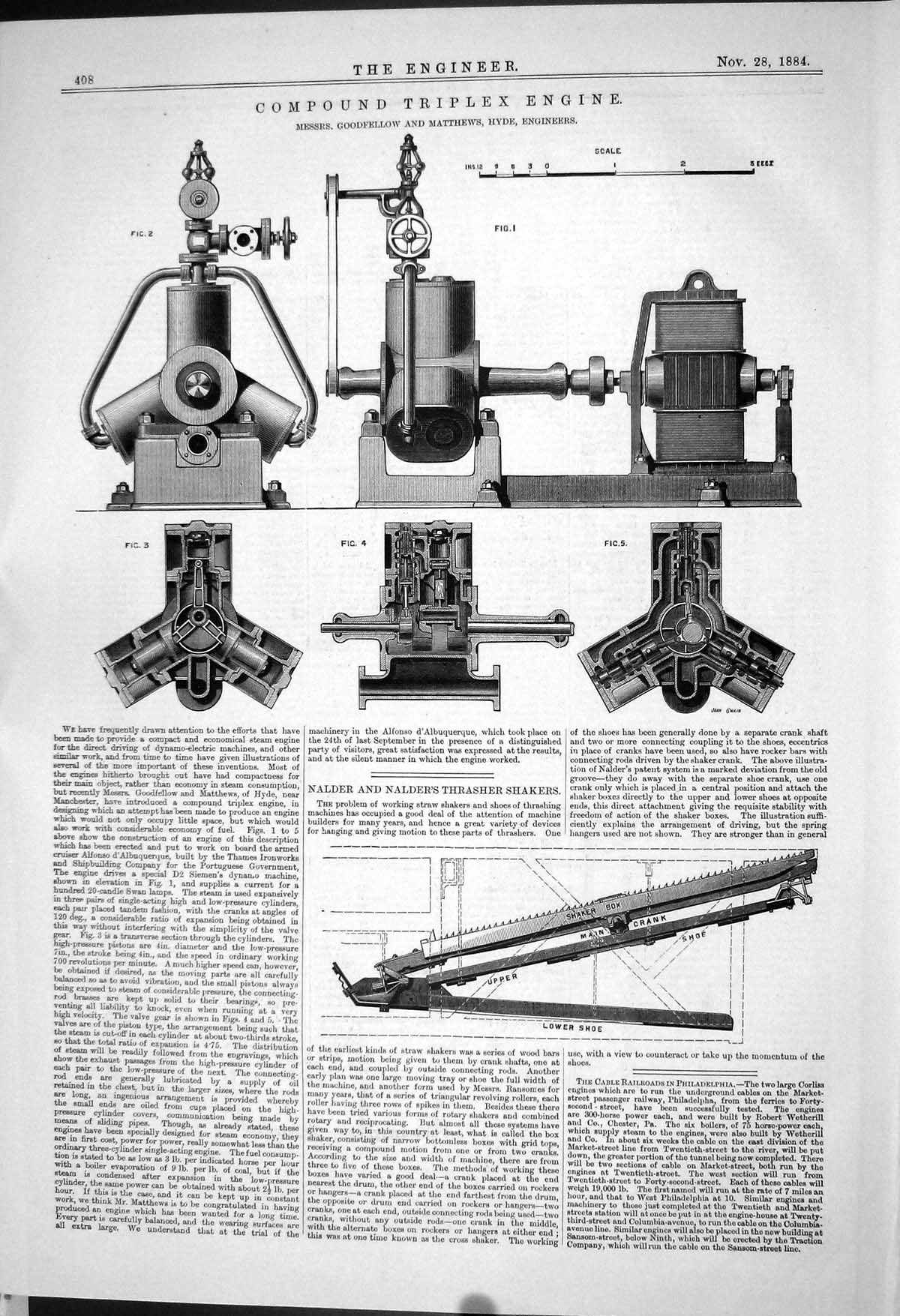 Old *6190 Hyde Goodfellow Matthews 1883 Compound Triplex Engine Nalde