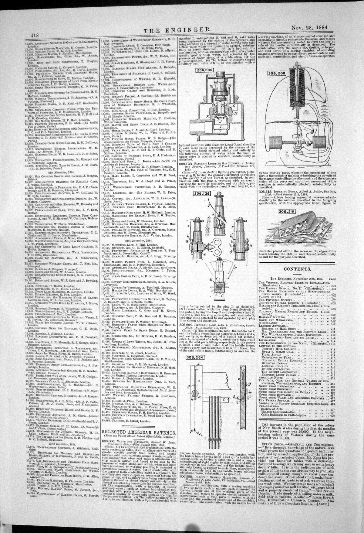 Old *6192 Hydrants Valve Lewis Gas Burner Bogart 1883 American Patent