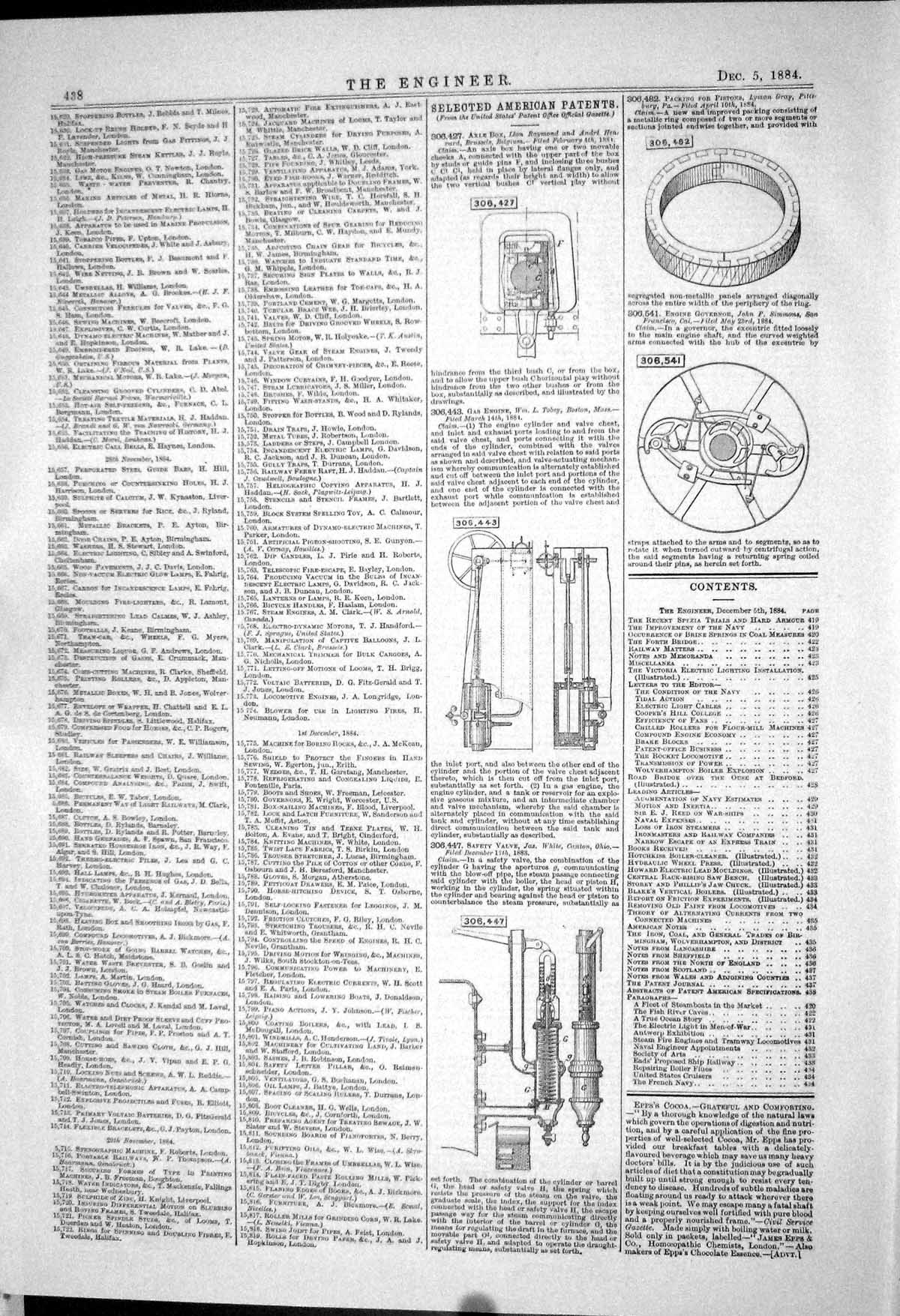 Old Print 1883 American Patents Axle Box Raymond Henrard Gas Engine Tobey 19th