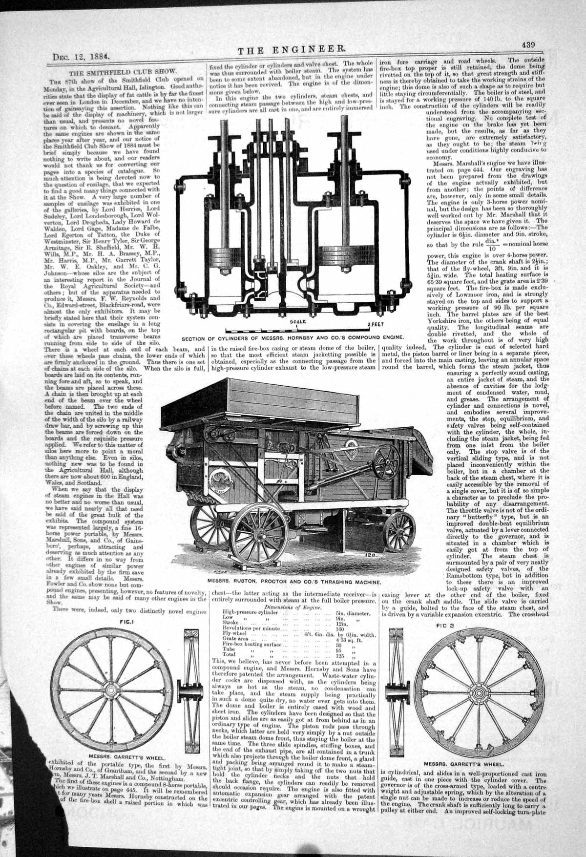 Old *6184 Horsnby Compound Machine Thrashing Wheel Garrett Crop Cut