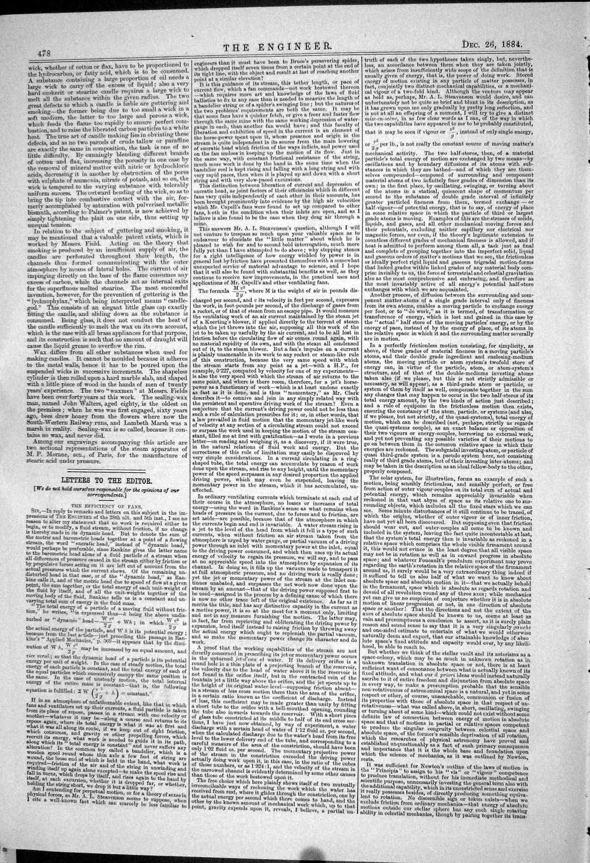 Old *6146 Morane Apparatus Stearic Acid 1883 Candle Making Diagram Ma