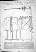 Old Print 1885 Boston Docks Hydraulic Lifting Machinery Abbott Coal Hoist 19th