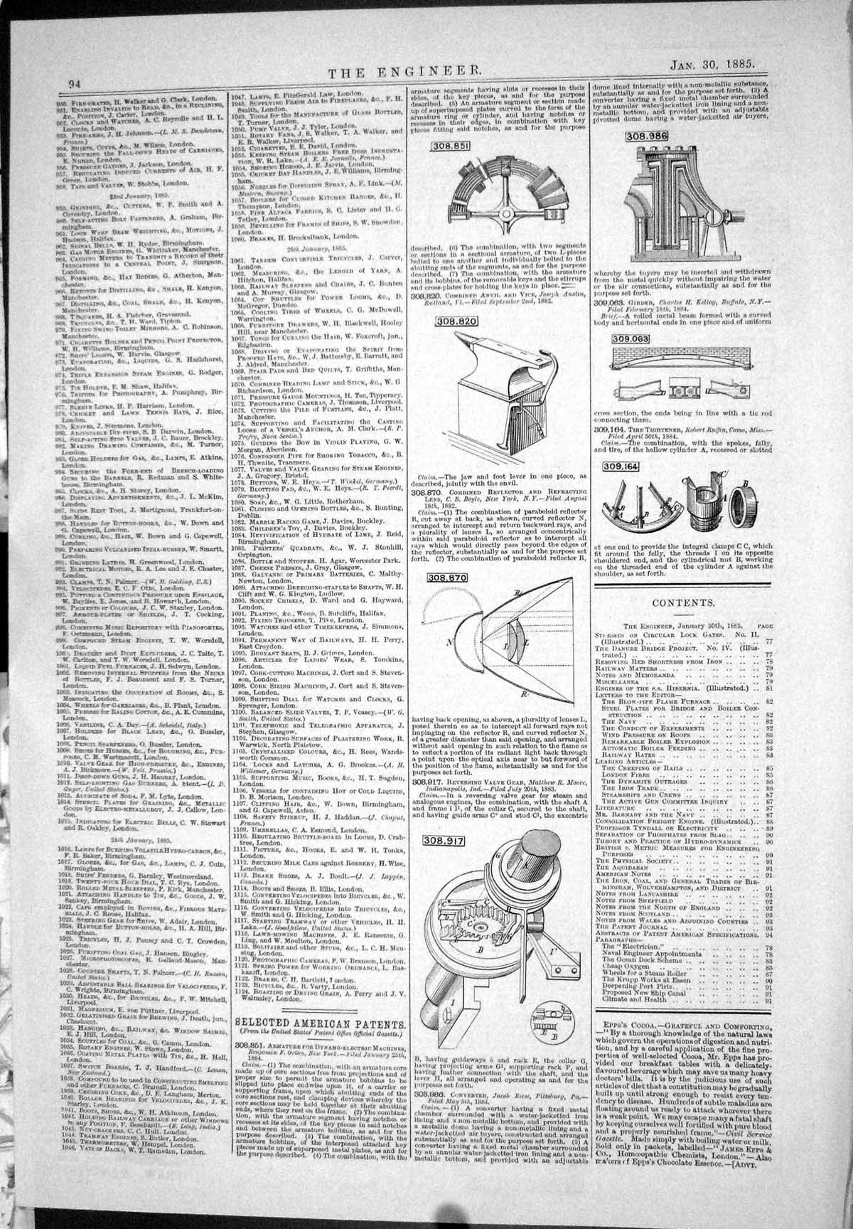 Antique Print American Patents 1885 Dynamo-Electric Orton Moore Boyle Reese