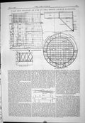 Old Print 1885 Plan Section Forth Bridge Caissons Anderson Gas Pressures 19th