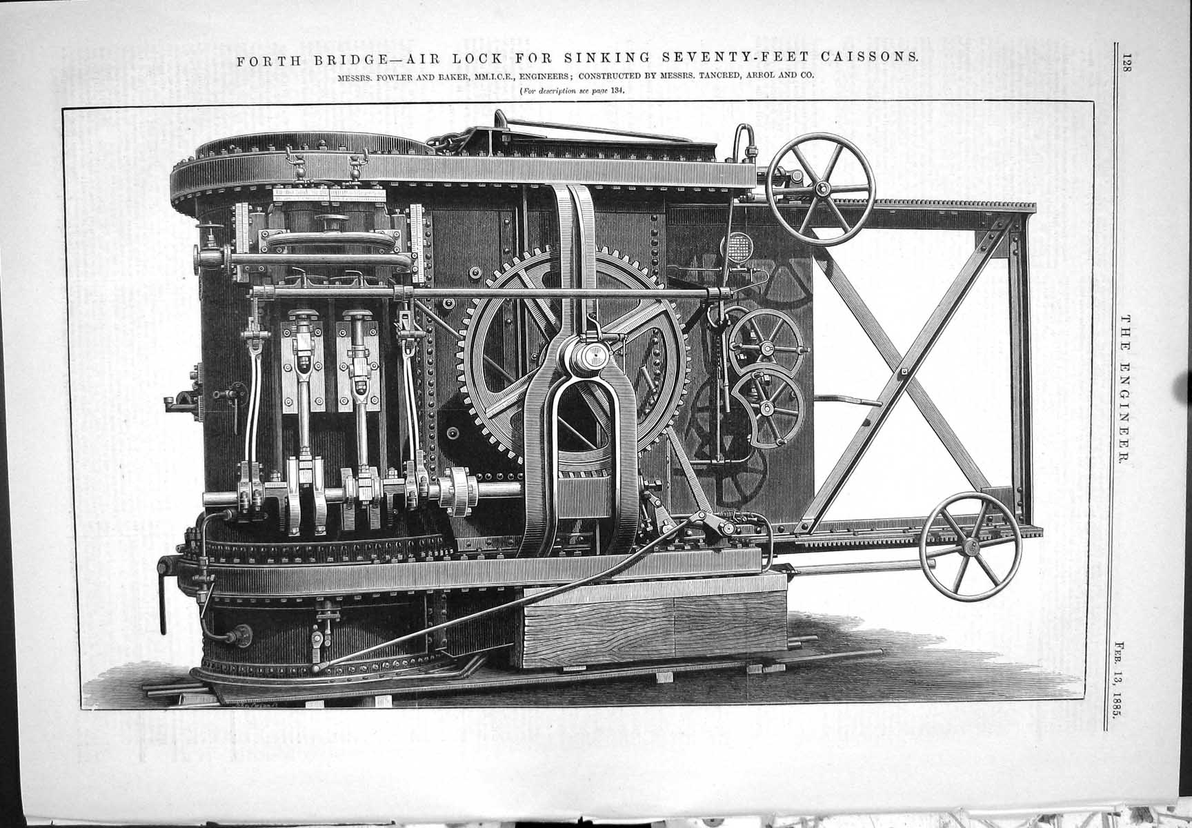 Old 1885 Forth Railway Bridge Air Lock Sinking Caissons Fowler Baker Victorian