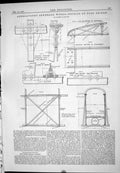 Antique Print 1885 Abergavenny Sewerage Details Foot Bridge Abutments Chord