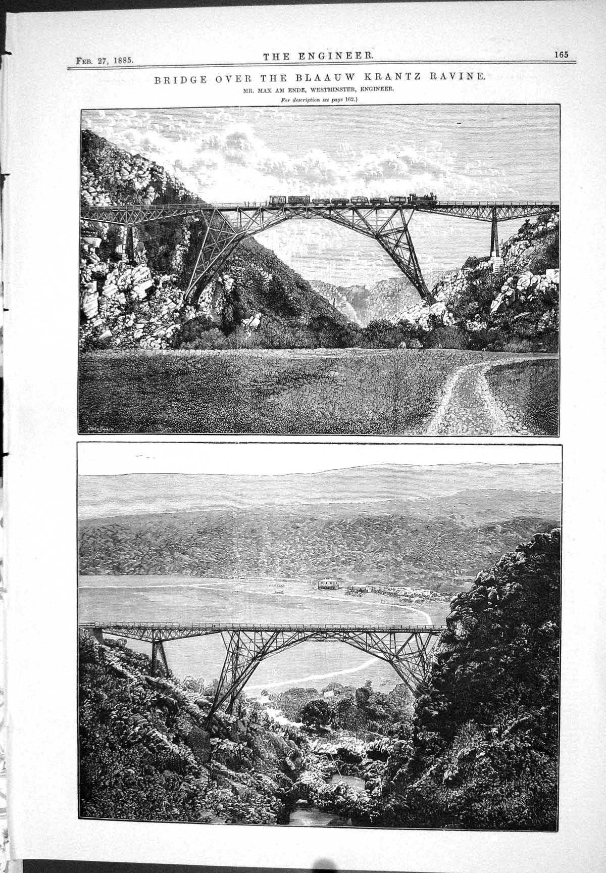 Old Bridge Blaauw Krantz Ravine Ende Max 1885 Spencer Keyway Schrabet Victorian