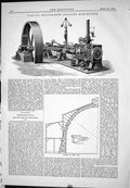 Antique Print 1885 Corliss Engine New Orleans Exhibition Section Music Hall