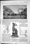 Old Print 1885 Blaauw Krantz Bridge Cape Colony Handyside Woodhead Hammer 19th