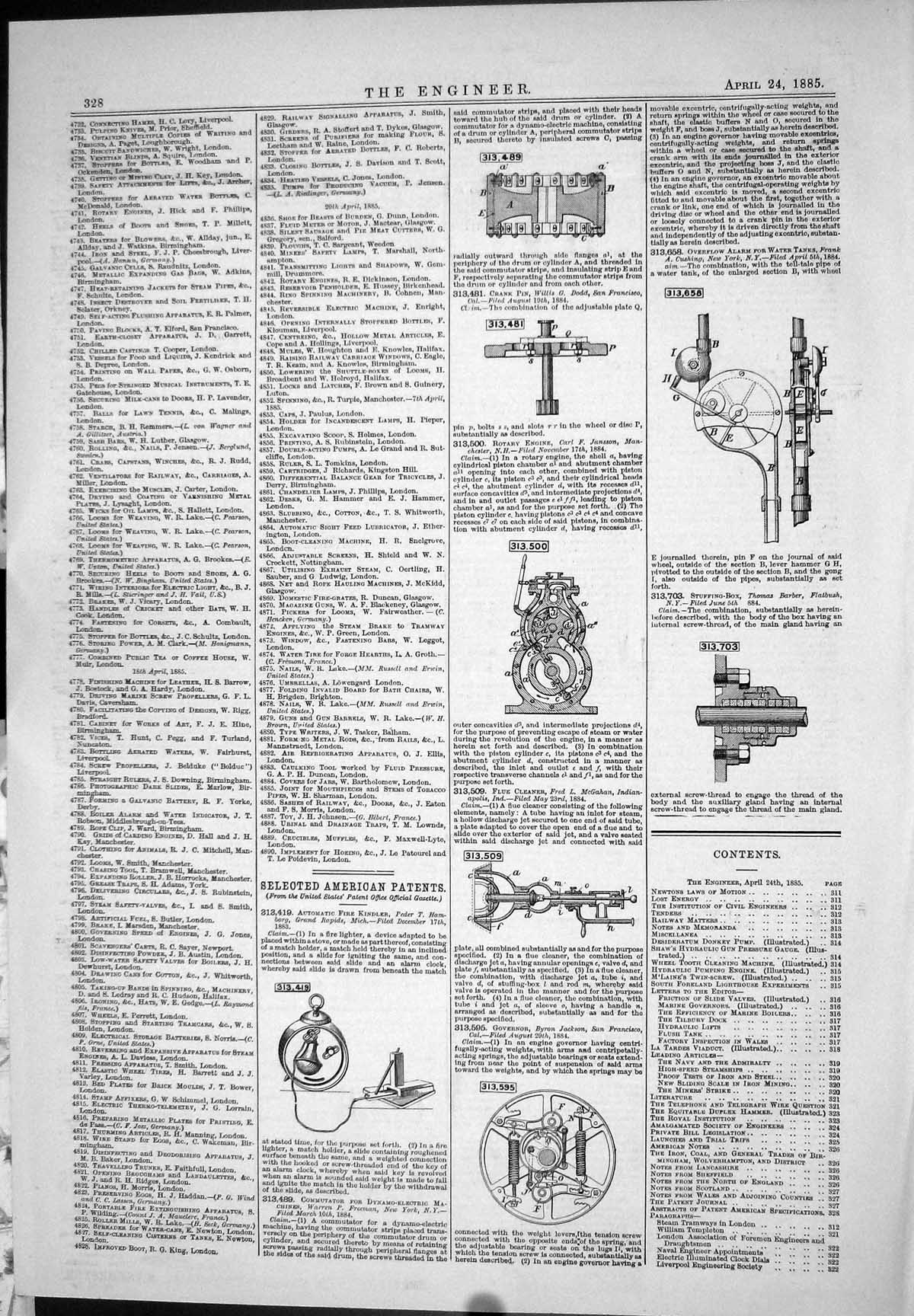 Antique Old Print 1885 American Patents Hamborg Jackson Mcgahan Willis Barber