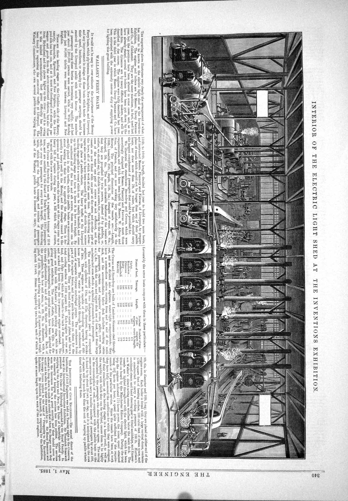 Old 1885 Interior Electric Light Shed Inventions Exhibition Machinery Victorian