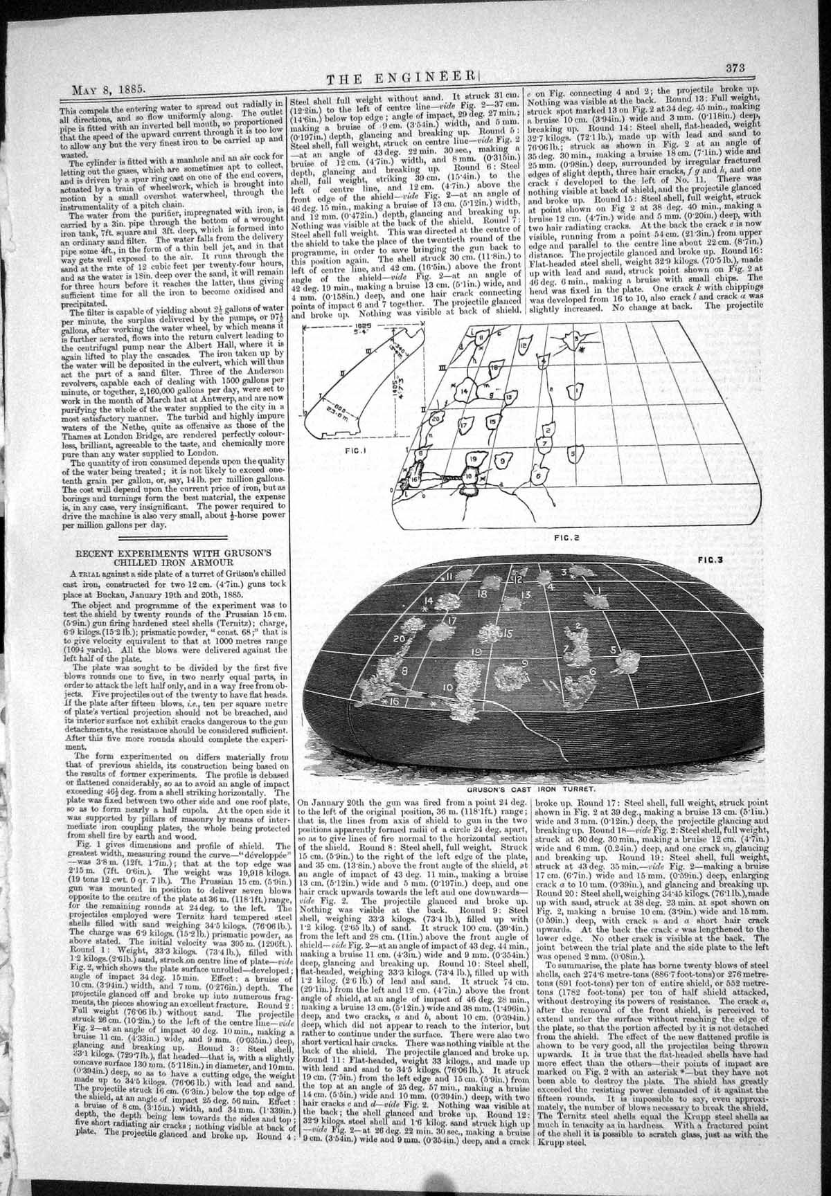 Old Engineering 1885 Gruson Cast Iron Turret Chilled Armour Experimen Victorian
