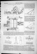 Old Print 1885 Floating Crane 40 Ton Letters Editor Diagrams Eastern Mill 19th