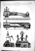 Antique Print 1885 Inventions Exhibition Robey Engine Proel Valve Gear Plan