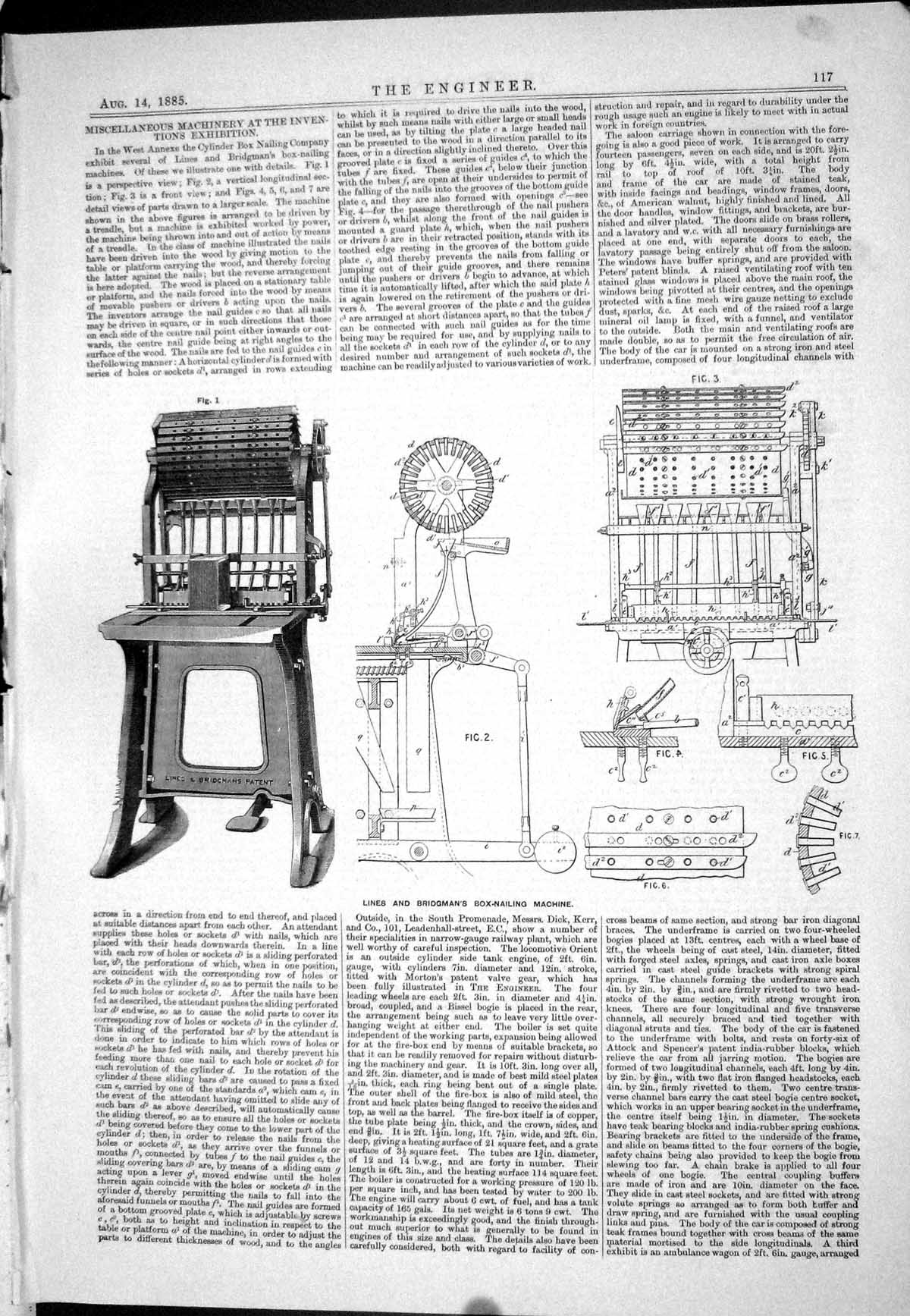 Old 1885 Miscellaneous Machinery Inventions Exhibition Lines Bridgema Victorian