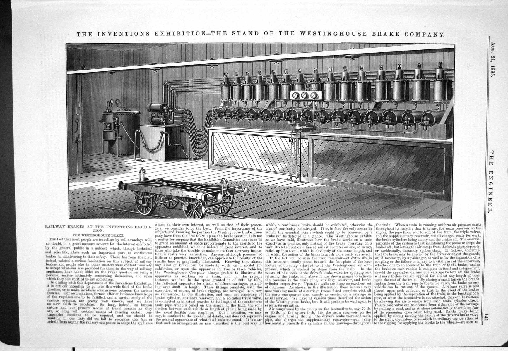 Old 1885 Inventions Exhibition Stand Westinghouse Brake Company Railw Victorian