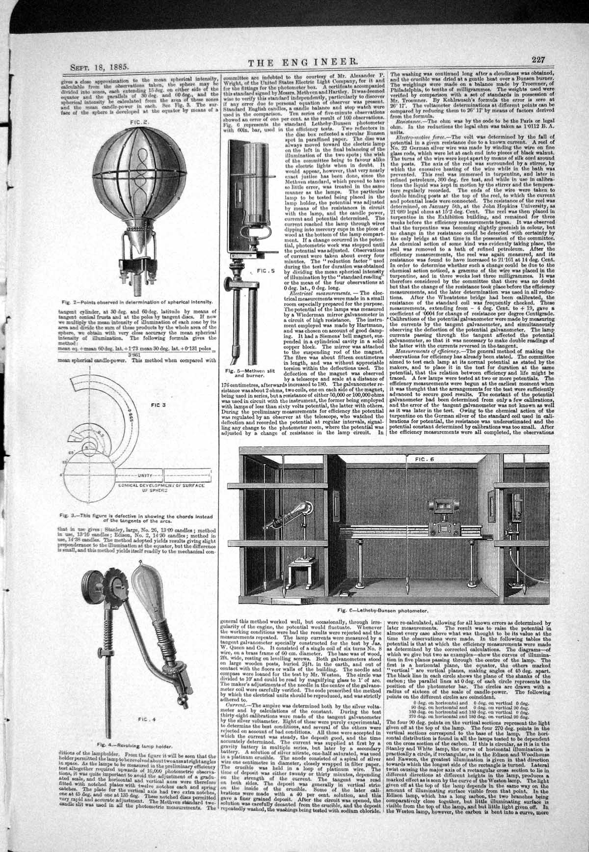 Old 1885 Letheby-Bunsen Photometer Lamp Incandescent Electric Methven Victorian