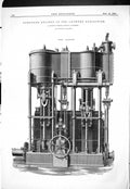 Antique Old Print 1885 Compound Engines Antwerp Exhibition Seraing Cockerill