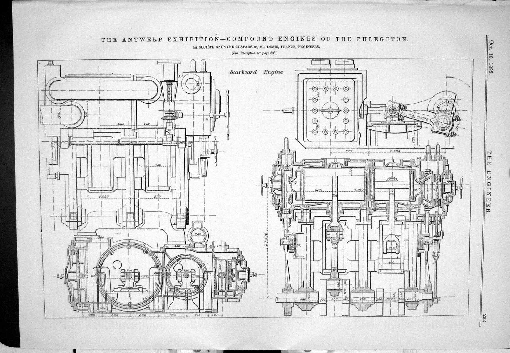 Old 1885 Antwerp Exhibition Compound Engines Phlegeton Riband Guns En Victorian