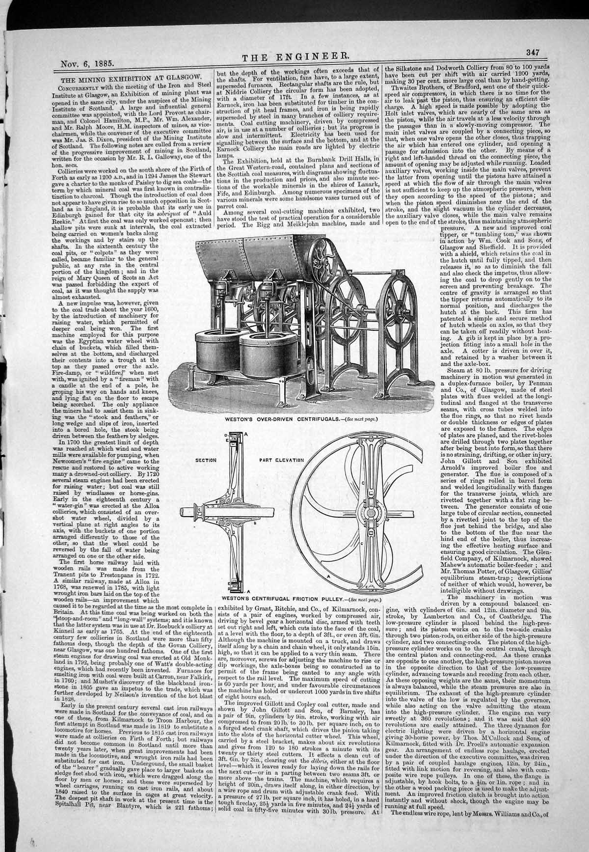 Old 1885 Mining Exhibition Weston Wild Excavator Miscellaneous Machin Victorian