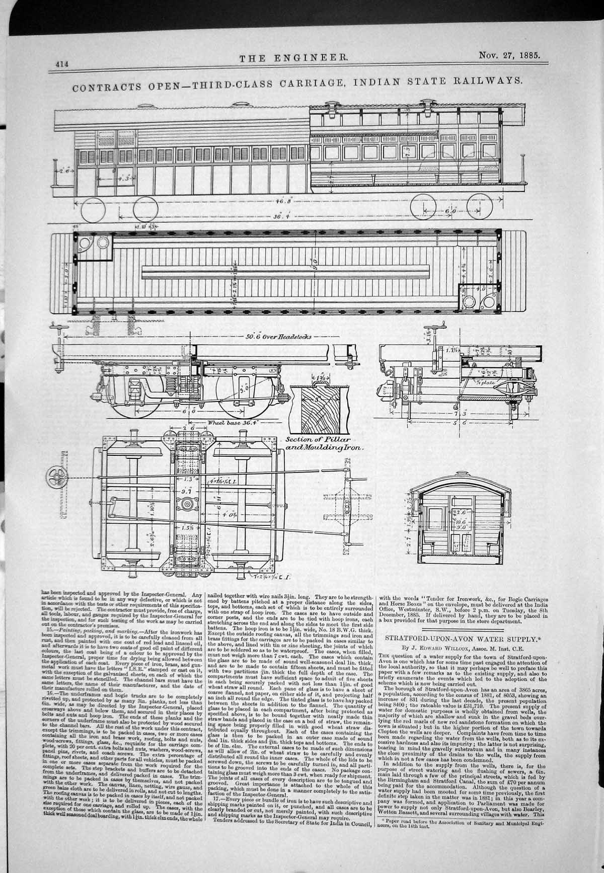 Old 1885 Third-Class Carriage Indian State Railways Stratford-On-Avon Victorian