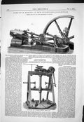 Old Print 1885 Compound Engine Inventions Exhibition Galloway Boring Mill 19th