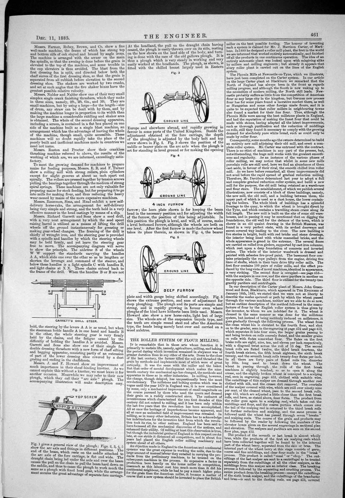Old 1885 Roller System Flour Milling Gerrett Drill Engine Electric Li Victorian