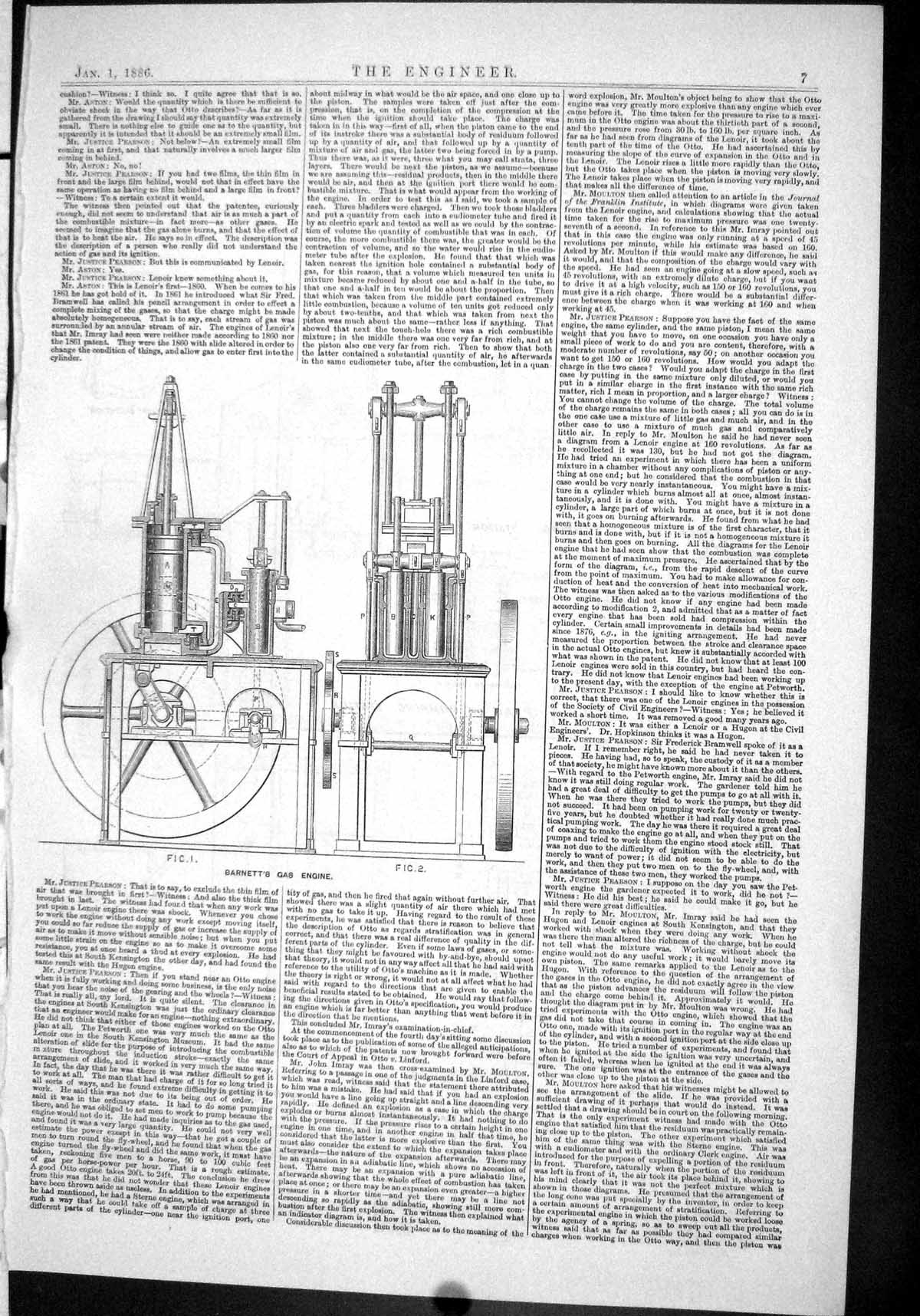 Antique Print 1886 Barnett Gas Engine Stratford-On-Avon Sewerage Pritchard 19th