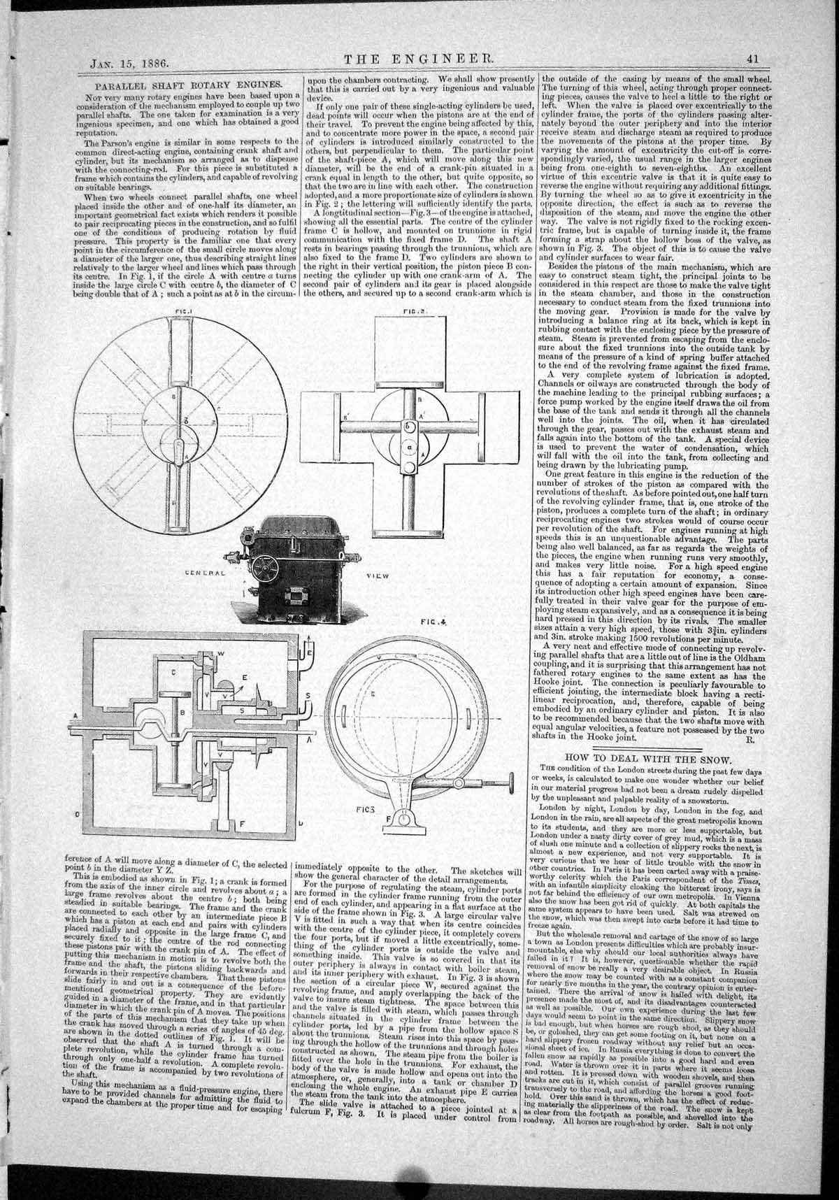 Old Print Engineering 1886 Parallel Shaft Rotary Engines Parson Diagrams 19th