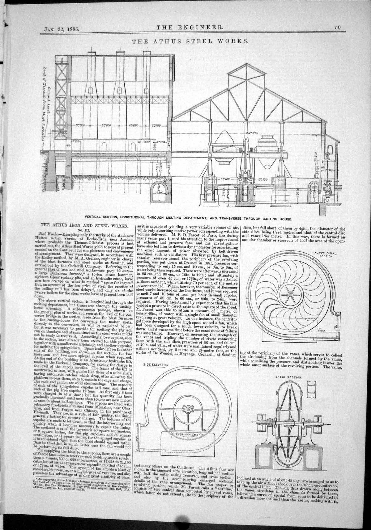 Old Engineering 1886 Athus Steel Works Ericsson Destroyer Submarine G Victorian
