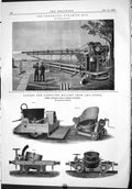 Old Print 1886 Pneumatic Dynamite Gun Ladles Molten Iron Steel Stevenson 19th